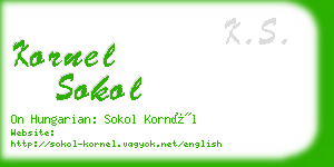 kornel sokol business card